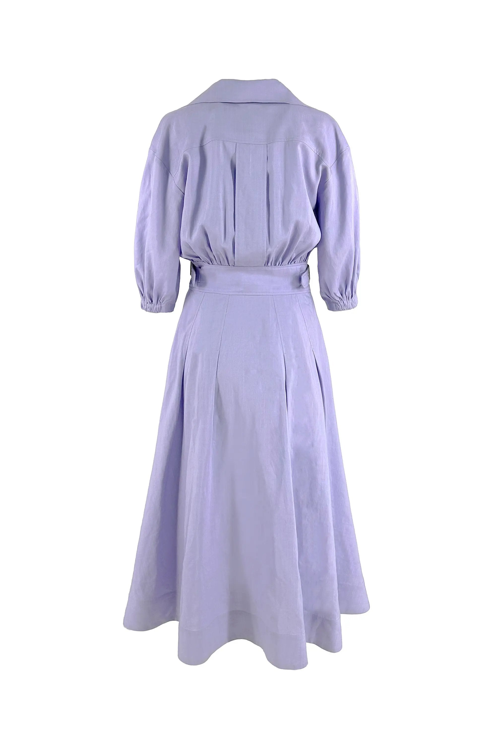 Women’s Spring High Elegant Intellectual V-neck Nipped Waists Dress ULA